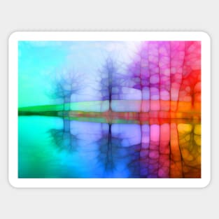 Rainbow tree landscape Sticker